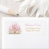 Princess Castle verjaardagsfeestje adreslabel Etiket (Insitu)