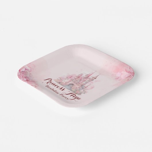 Princess Castle Verjaardagspapier Bord (Gebogen)