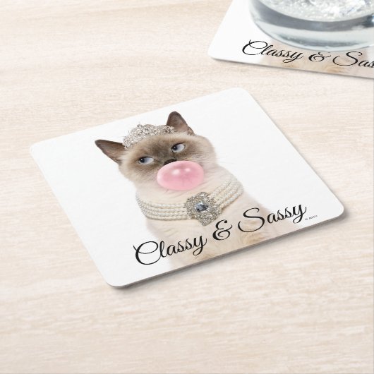 Princess Cat Bgloebel gom Kartonnen Onderzetters (Schuin)