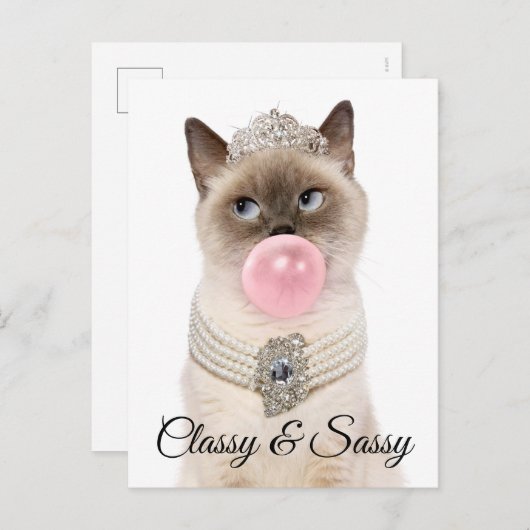 Princess Cat Bgloebel gom Uitnodiging Briefkaart (Voorkant / Achterkant)