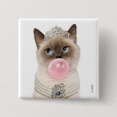 Princess Cat Bgloebel gom Vierkante Button 5,1 Cm (Voorkant)