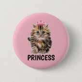 PRINCESS CAT KITTEN-BUTTONNEN RONDE BUTTON 5,7 CM (Voorkant)