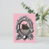 Princess Cat  Lijst roze achtergrond Briefkaart (Staand voorkant)
