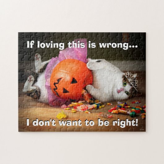 Princess Cat met Snoep Bucket Legpuzzel (Horizontaal)