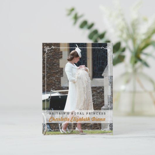 Princess Charlotte Diana - Christening Briefkaart (Staand voorkant)