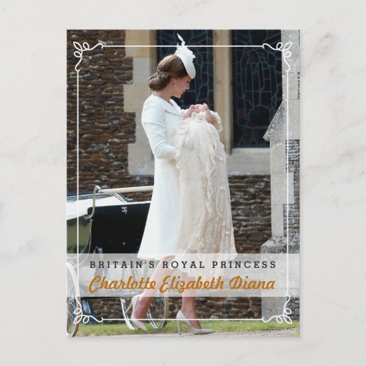 Princess Charlotte Diana - Christening Briefkaart (Voorkant)