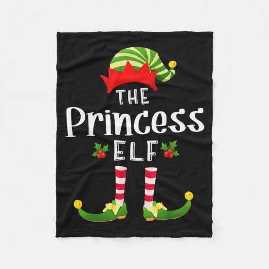 Princess Christmas Elf Matching Pajama X-mas Party Fleece Deken (Voorkant)