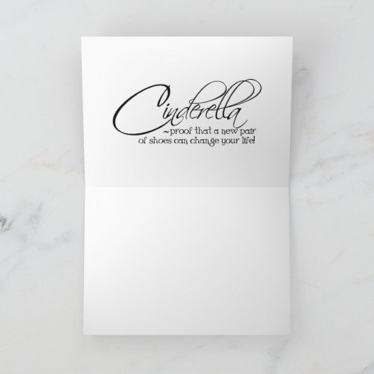 Princess Cinderella Blue Shoes Quote Kaart (Binnen)