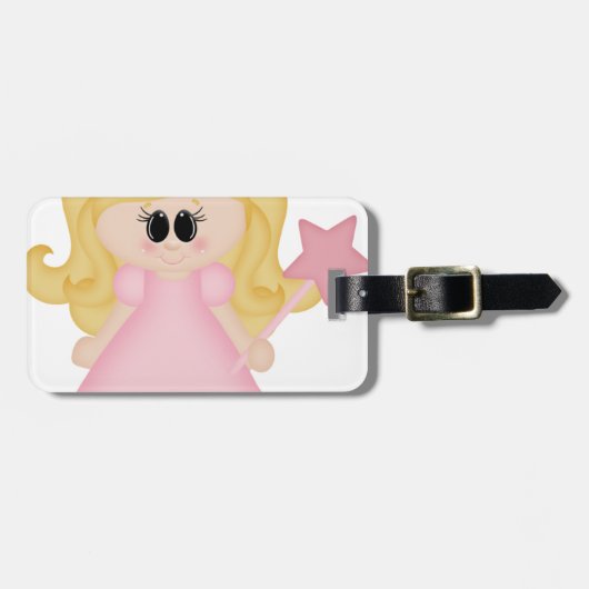 Princess Cinderella in roze Bagagelabel (Voorkant horizontaal)