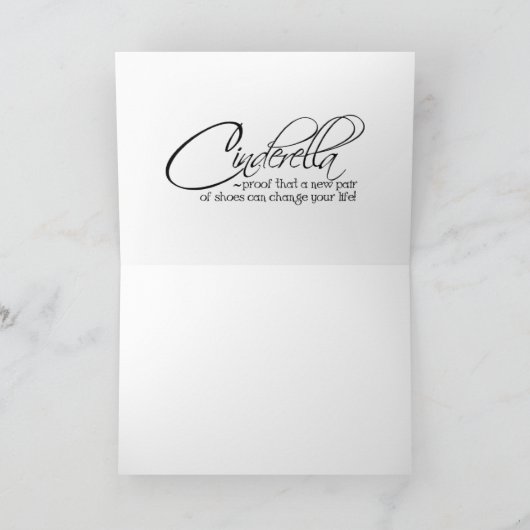 Princess Cinderella Leopard Red Shoes Quote Kaart (Binnen)