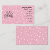 Princess Coach Design in zwart-roze. Visitekaartje (Voorkant / Achterkant)