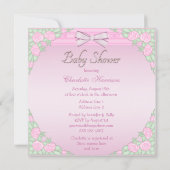 Princess Coach en Rozen Roze Baby shower Kaart (Achterkant)