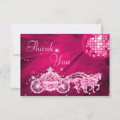 Princess Coach & Horses & Disco Ball Dank u Bedankkaart (Voorkant)
