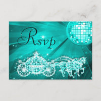 Princess Coach & Horses & Disco Ball RSVP