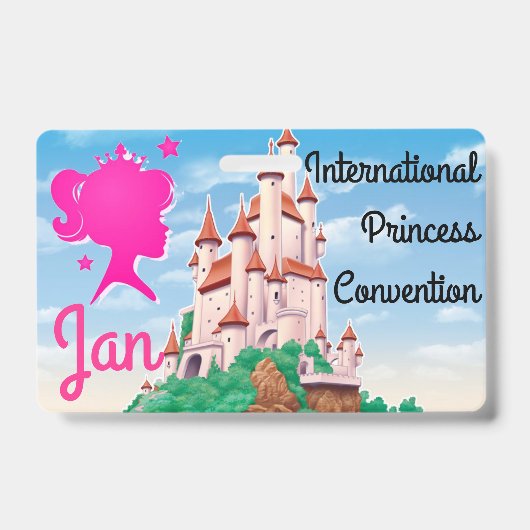 Princess Convention Badge Personalize Party Favor (Voorzijde)