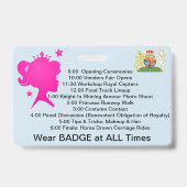 Princess Convention Badge Personalize Party Favor (Achterkant)