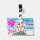 Princess Convention Badge Personalize Party Favor (Voorzijde met clip)