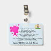 Princess Convention Badge Personalize Party Favor (Achterkant met clip)