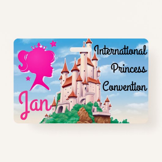 Princess Convention Badge Personalize Party Favor (Voorkant)