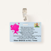 Princess Convention Badge Personalize Party Favor (Achterkant met clip)