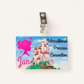 Princess Convention Badge Personalize Party Favor (Voorkant met clip)