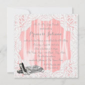 Princess Coral en Grey Quinceanera Kaart (Achterkant)