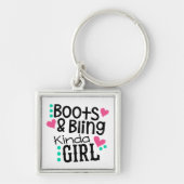 Princess Cowgirl Bling country Western Horse Lover Sleutelhanger (Voorkant)