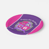 Princess crest 6e verjaardag roze feest bord (Gekanteld)