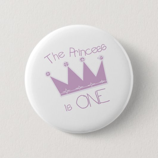Princess Crown 1st Birthday Ronde Button 5,7 Cm (Voorkant)