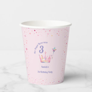 Princess Crown 3e Verjaardag Royal Drieheid Papieren Bekers