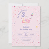 Princess Crown 3rd Birthday Her Royal Threeness  Kaart (Voorkant)