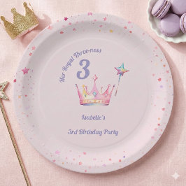 Princess Crown 3rd Birthday Royal Threeness Papieren Bordje