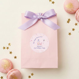 Princess Crown 3rd Birthday Royal Threeness Ronde Sticker