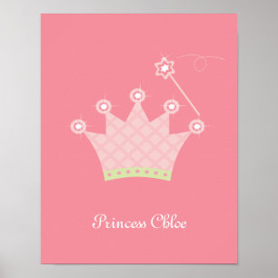 Princess Crown - Aangepaste Kinder wandkunst Poster