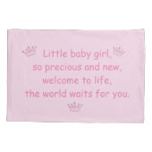Princess Crown, baby cadeau, gepersonaliseerd Kussensloop (Achterkant)