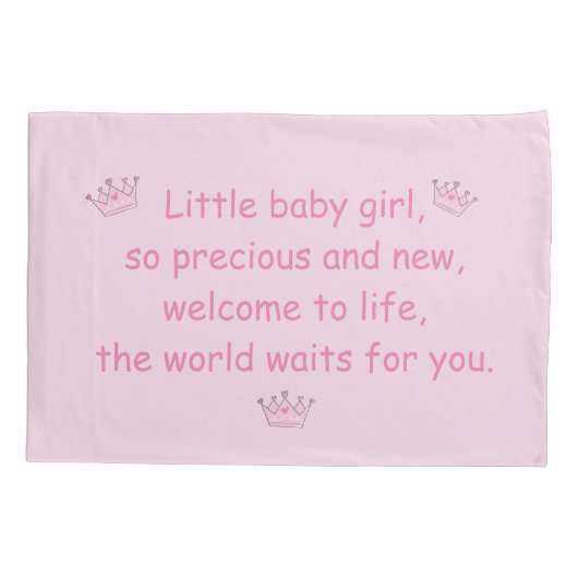 Princess Crown, baby cadeau, gepersonaliseerd Kussensloop (Achterkant)