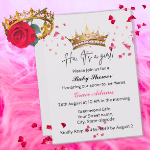 Princess Crown (baby girl) Baby shower Uitnodiging