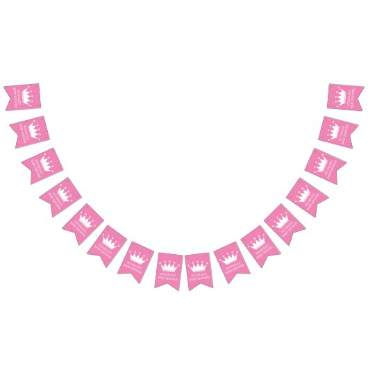 Princess crown baby shower party bundelbanner vlaggetjes (Alle)
