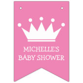 Princess crown baby shower party bundelbanner vlaggetjes (Eerste vlag)