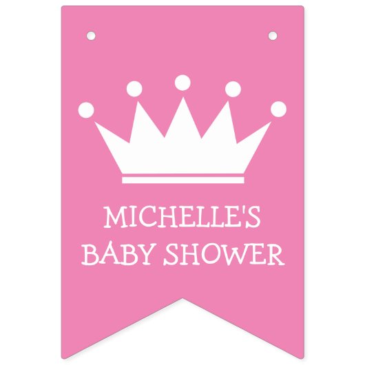 Princess crown baby shower party bundelbanner vlaggetjes (Eerste vlag)