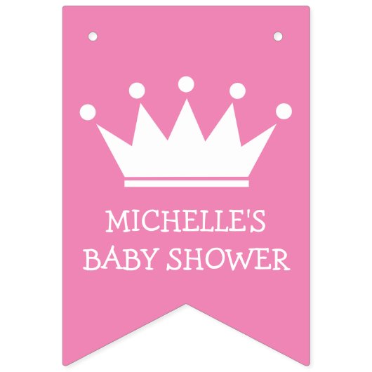 Princess crown baby shower party bundelbanner vlaggetjes (Derde vlag)