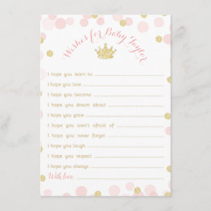Princess Crown Baby shower Wensen voor Baby Kaart