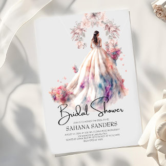 Princess Crown Bloemen Trouwjurk Vrijgezellenfeest Kaart