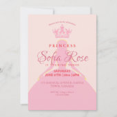 Princess Crown Blush Roze Girly Foto Verjaardag Kaart (Voorkant)