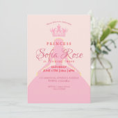 Princess Crown Blush Roze Girly Foto Verjaardag Kaart (Staand voorkant)