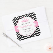 Princess Crown Boekplaten / meisje baby shower Vierkante Sticker (Envelop)