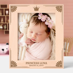 Princess Crown & Daisy Corners Naam van de dochter Gegraveerde Lijstjes
