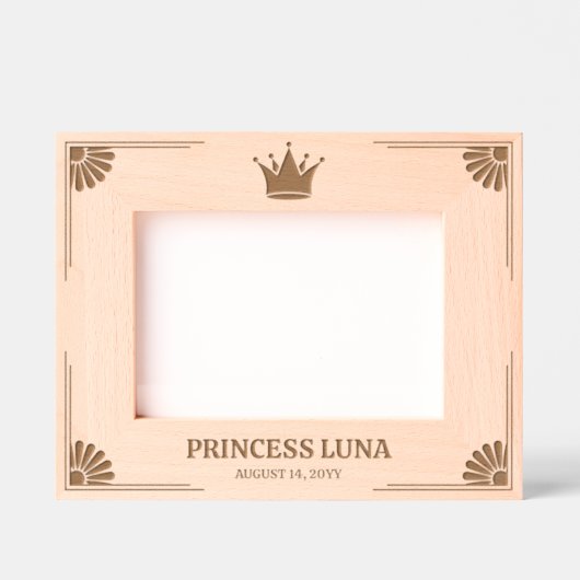 Princess Crown Daisy Corners Naam van dochter Gegraveerde Lijstjes (Voorkant)