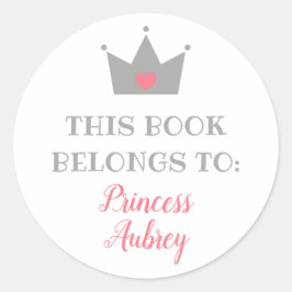 Princess Crown | Dit boek behoort toe aan Ronde Sticker