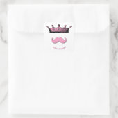 Princess Crown en Mustache Vierkante Sticker (Tas)